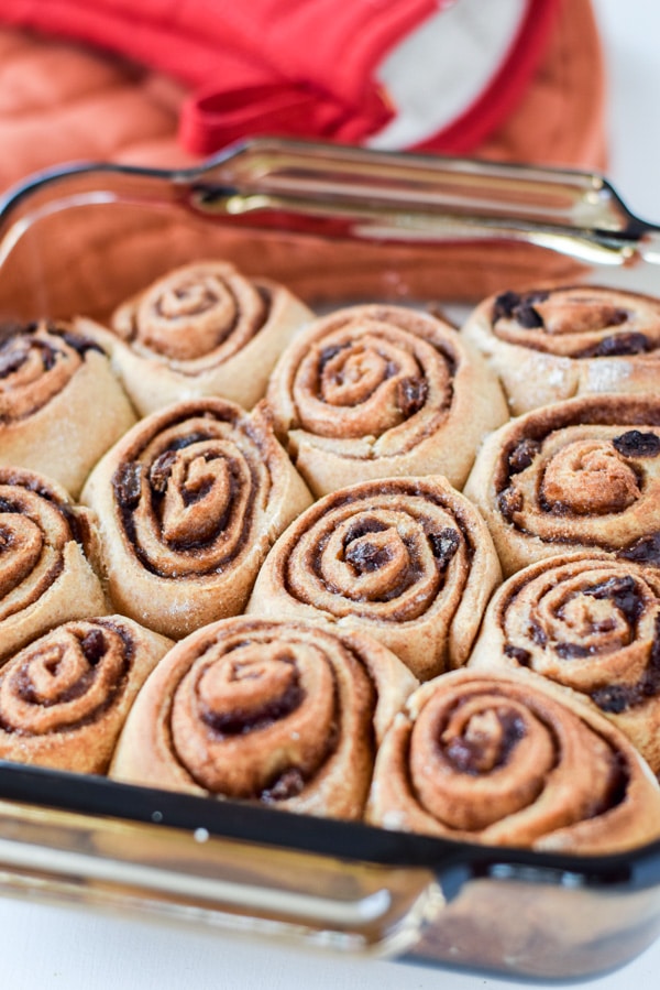 Cinnamon rolls fresh out of the oven
