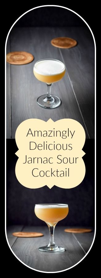Jarnac Sour Cocktail for Pinterest