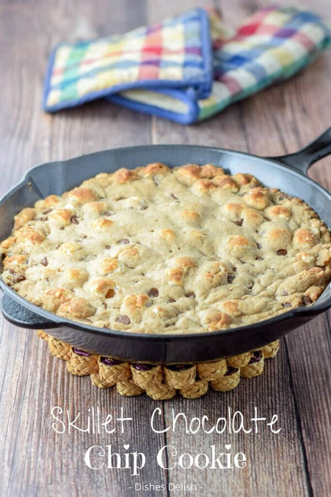 Skillet Chocolate Chip Cookie for Pinterest 3