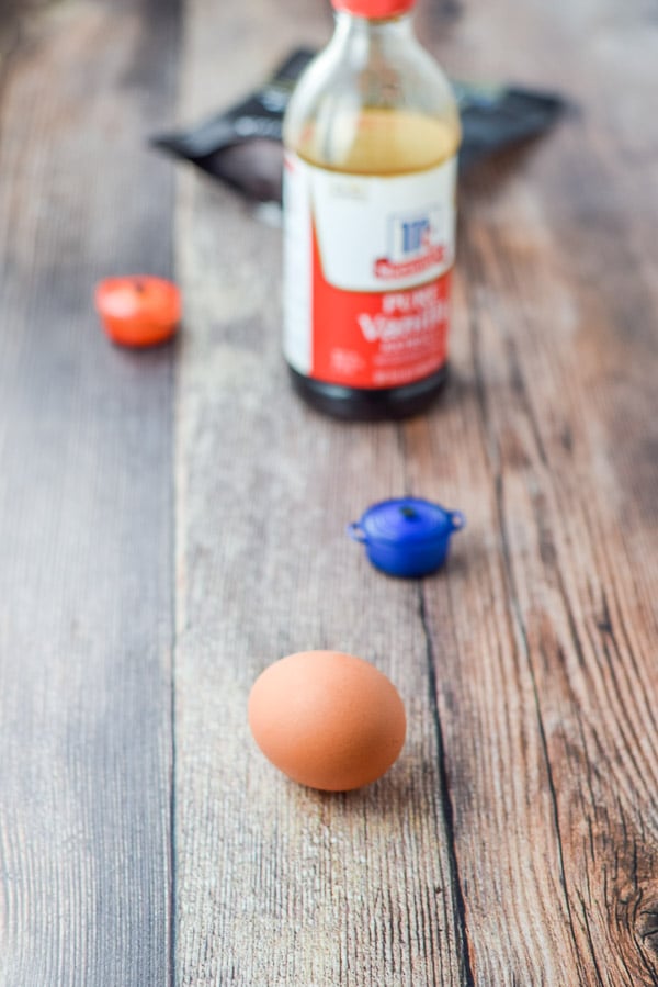 Egg and vanilla on the table