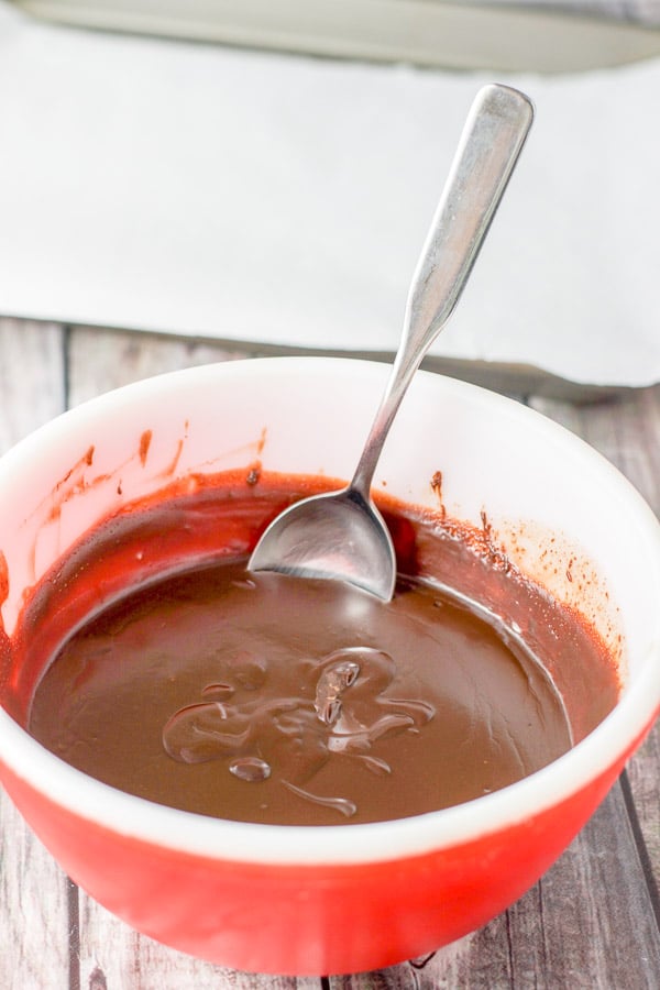 The truffle batter still in the bowl fresh out of the fridge