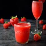 Two glasses filled with the frozen frose cocktail - square