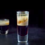 Square photo of the shot showing the infiltration of two of the ingredients