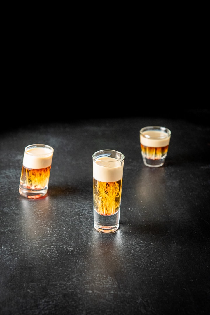 The layered shot showing off the tendrils in all three glasses