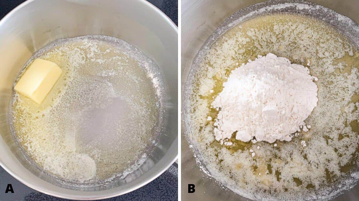 melted butter and flour for the roux