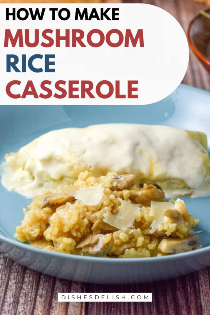 mushroom rice casserole Pin 2