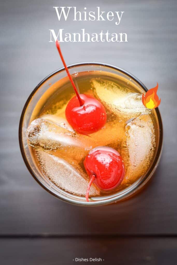 whiskey manhattan cocktail for Pinterest