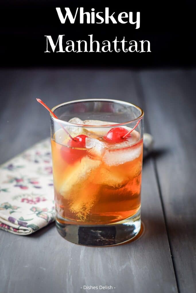 whiskey manhattan cocktail for Pinterest 2