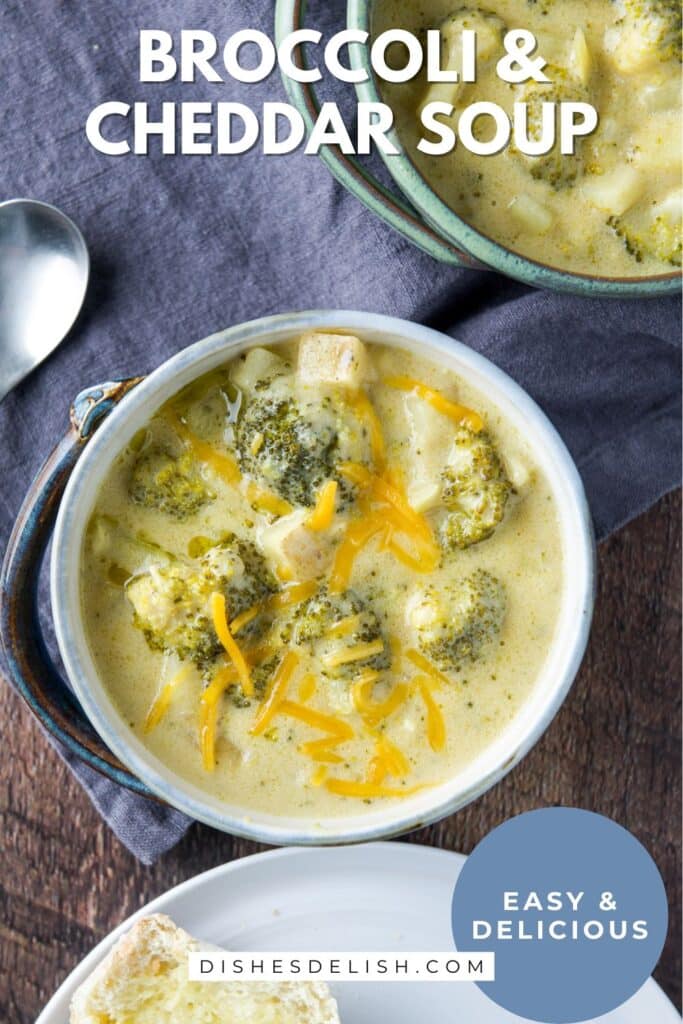 creamy broccoli and cheddar soup pin